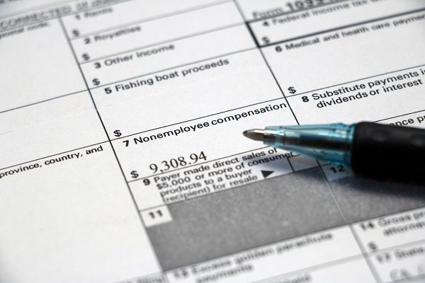 Closeup 'Nonemployee Compensation' on 1099MISC